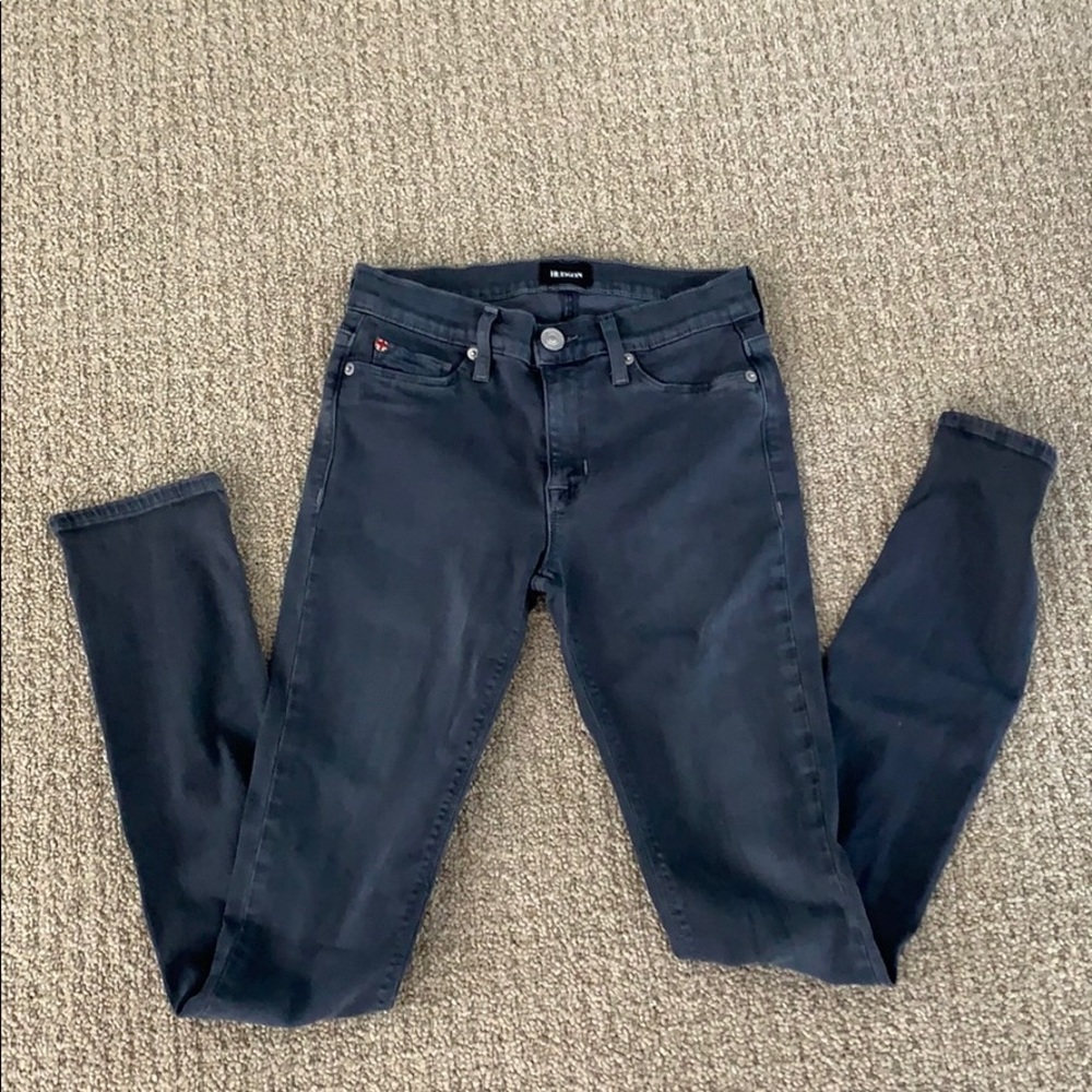 Hudson Shine Midrise Grey Skinny Jeans